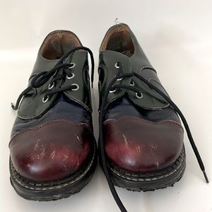 Vintage John Fluevog Shoes With Angel Soles and Multicolor Derby Swirl